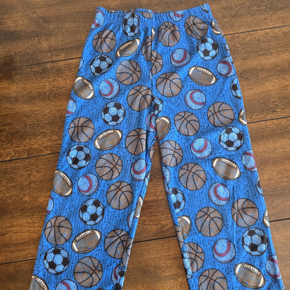 Up Late - Sports Print Blue Pajama Pants